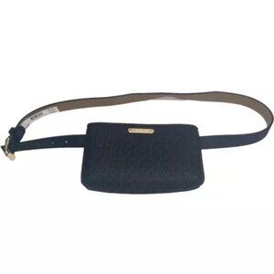 Michael Kors Belt Bag Black & Dark Gray Logo Fanny Pack L/XL NWT
